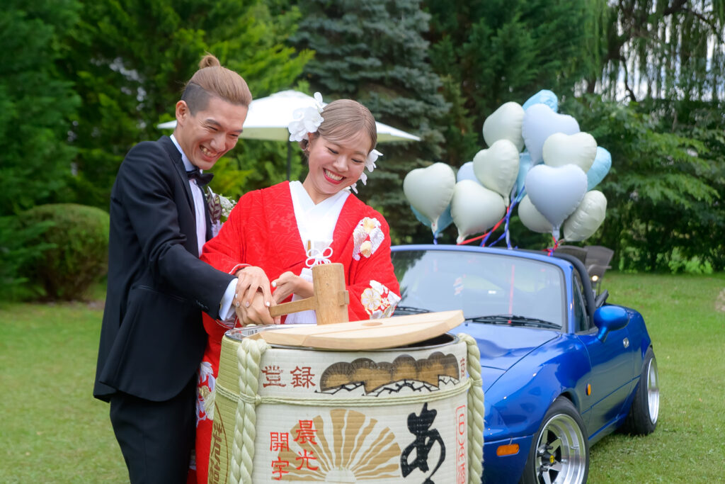 和装演出の鏡開き🍶