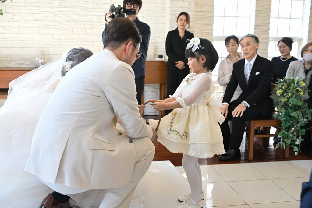 指輪を運んでくれたのは、大切な姪っ子と親友の手作りピロー🌸